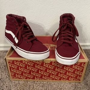Sk8 Hi Burgundy Vans